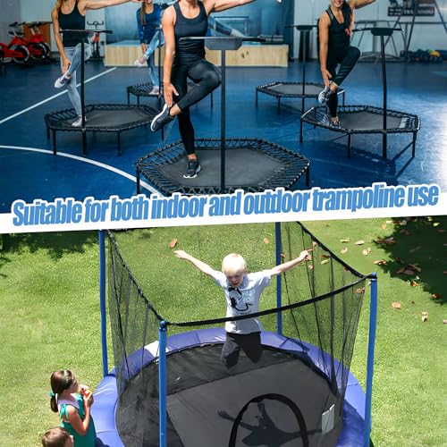 10 PCS Heavy Duty Trampoline Bungee Cords with Balls - 6.3 Inch Replacement Elastic Ropes for Fitness Trampolines, Includes Spring Puller Tool, Max Weight Limit 330 lbs, Quiet & Durable Bungee System - size: 6.3 in 10 PCS Bungee Cords With Ball