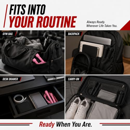 Adjustable Jump Rope for Fitness & Exercise, 2 Pack Portable Skipping Rope