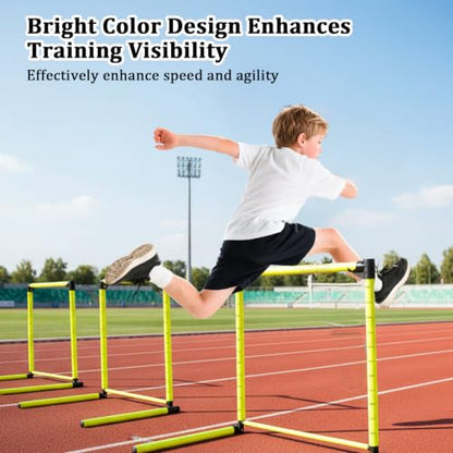 3PCS Adjustable Height Hurdles Training Equipment, Agility Hurdles with Storage Bag, Removable Track Hurdle, Speed Training Equipment for Soccer, Football and Track & Field Sports