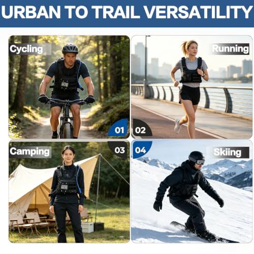 Running Hydration Vest with 2L Bladder, Breathable, Reflective, Multi Pocket Chest Pack for Men and Women, Marathon, Trail Running, Hiking and Cycling