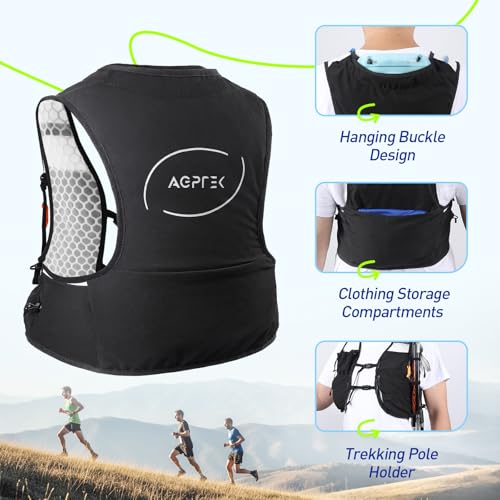 AGPTEK Hydration Running Vest with 2L Water Bladder for Men Women, Lightweight & Adjustable Running Vest for Runner Walking Hiking Marathon Cycling Jogging Trail Race - size: Medium