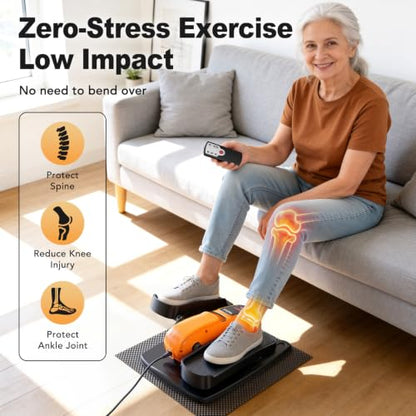 Under Desk Elliptical Leg Exerciser While Sitting for Seniors - color: Orange