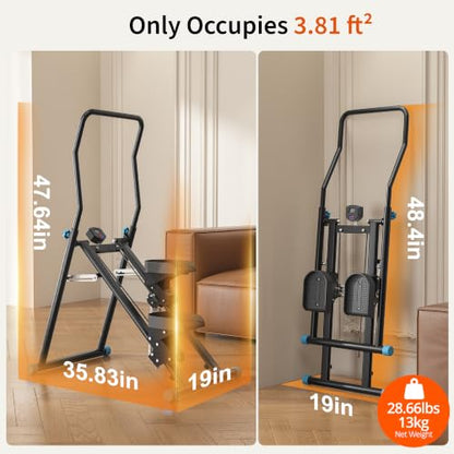 MOMODA Stair Stepper Resistance Adjustable Folding Vertical Climber Machine for Home Gym