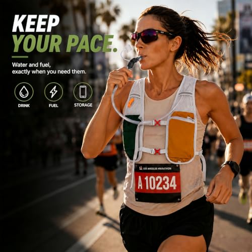 Running Vest with 2L Hydration Bladder Lightweight Pack - color: Forest Green