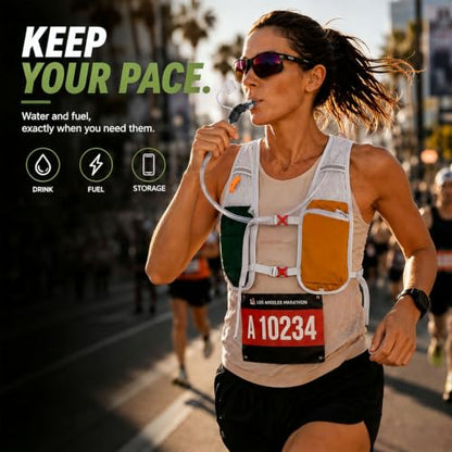 Running Vest with 2L Hydration Bladder Lightweight Pack - color: Forest Green