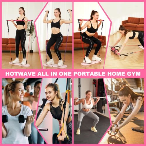 HOTWAVE Push Up Board, Portable Pushup Board & Plank Trainer, Push Up Bar - color: Pink