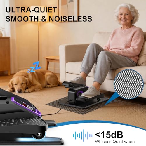 Under Desk Elliptical Leg Exerciser While Sitting for Seniors - color: Purple