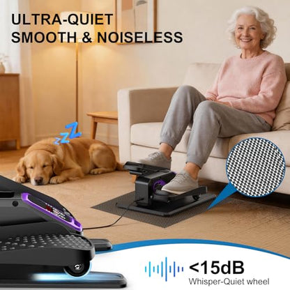 Under Desk Elliptical Leg Exerciser While Sitting for Seniors - color: Purple