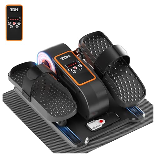 TDH Under Desk Elliptical Machine Leg Exerciser Electric - color: Orange-Black