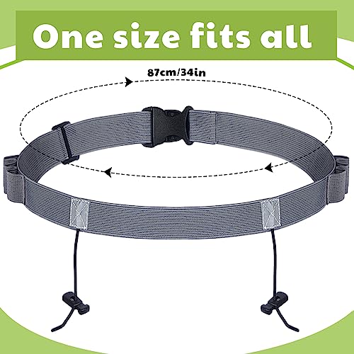JOVITEC 2 Pack Race Number Belt with 6 Gel Loops(Black and Dark Gray) - color: Black and Dark Gray