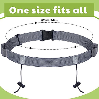 JOVITEC 2 Pack Race Number Belt with 6 Gel Loops(Black and Dark Gray) - color: Black and Dark Gray