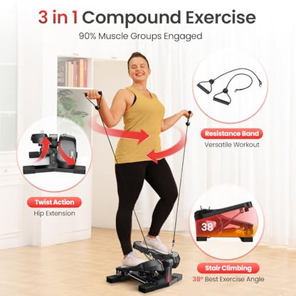 FLYBIRD Home Gym Stair Stepper – Compact Cardio & Lower‑Body Workout Machine, Supports Up to 350 LBS, Targets Legs, Hips & Glutes, Ideal Fitness Gear for Both Men and Women