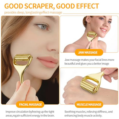 Running man Acupuncture Roller-Skin Care Face Massager, Face Acupressure Roller-Deep Tissue Massage Tool for Face, Massage Roller-Muscle Pain Relief and Musle Relaxation,Mothers Day Gifts for Mom - color: Gold