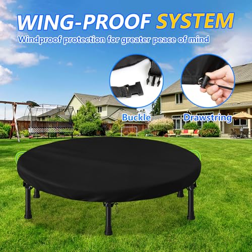 Mini Trampoline Cover, 600D Oxford Waterproof, Fits 91cm, Black