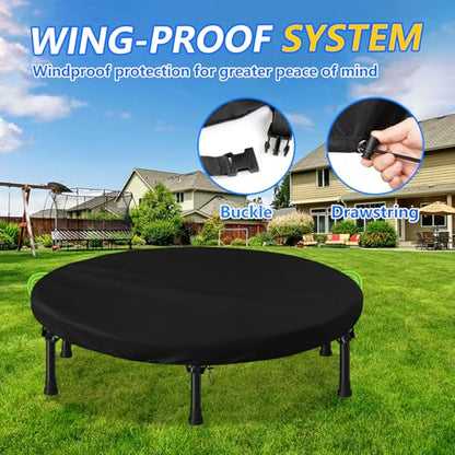 Mini Trampoline Cover, 600D Oxford Waterproof, Fits 91cm, Black