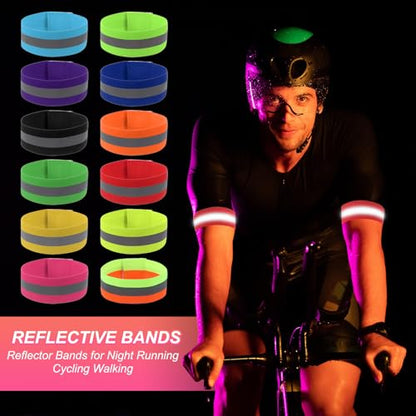 PATIKIL 24pcs Reflective High Visibility Reflector Bands Multicolor