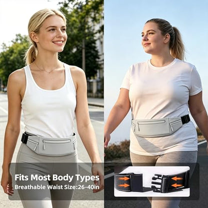 Slim Running Belt for Women Men,Phone Holder Waist Pack,Runners Fanny Pack - color: Drak Gray