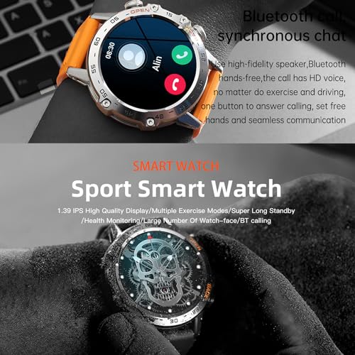 Military Smart Watch for Men(Make/Answer Call), 1.39" HD Bluetooth Tactical Fitness Tracker Smartwatch for Android iOS Phones, Outdoor 5ATM Waterproof Digital Watches Step Counter, 3 Straps (Silver)