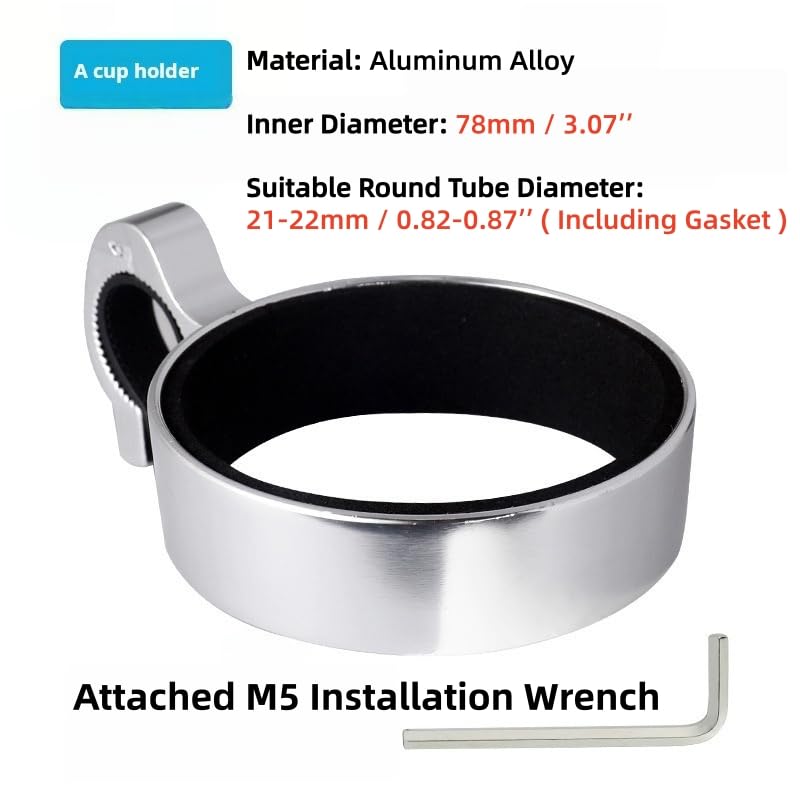 Aluminium Alloy Bike Cup Holder Coffee Holder for Bike Handlebar (A Silver) - color: A Cup Holder-Silver