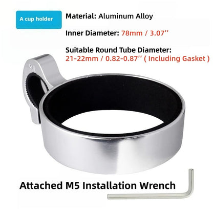 Aluminium Alloy Bike Cup Holder Coffee Holder for Bike Handlebar (A Silver) - color: A Cup Holder-Silver