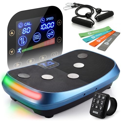 Lifepro Rumblex 4D Curved Vibration Plate Exercise Machine with 3 Motors - color: Blue