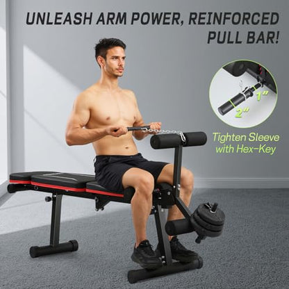 Adjustable Weight Bench with Leg Extension and Leg Curl, 1200 lbs