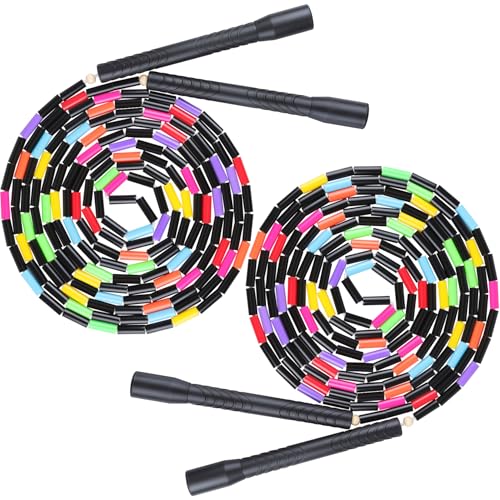 Fezog 16.5FT Weighted Double Dutch Jump Ropes for Adults 2-PACK - color: Black-2Pcs