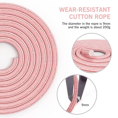 Jump Rope Cotton Adjustable Skipping Weighted jumprope for Women, Adult and Children Athletic Fitness Exercise Jumping Rope - color: Pink, size: 1pcs