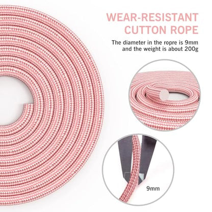 Jump Rope Cotton Adjustable Skipping Weighted jumprope for Women, Adult and Children Athletic Fitness Exercise Jumping Rope - color: Pink, size: 1pcs