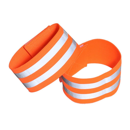Pair Safety Strap Armband Men’s Bike Safety Gear Vest for Men Reflective Wristbands for High Visibility - color: Orange
