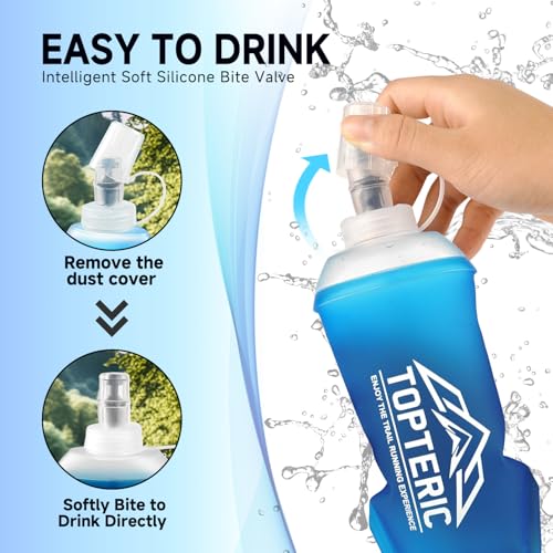 Collapsible Soft Flask Water Bottle, TPU Soft Folding Flexible Water Bottles for Hydration Pack/Running Vest, BPA/PVC Free, Ideal for Running Hiking Cycling Climbing (150ml-2 Pack) - style: 150ml-2 Pack