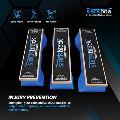 SlackBow SlackBlock Athletic Balance Trainer – Improve Balance, Stability, and Athletic Performance – Condition Your Body and Prevent Injury - Compact and Portable - size: 14"