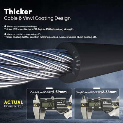Vinyl Coated Wire Rope 3/32", 1000FT 304 Stainless Steel Cable - size: 1000FT
