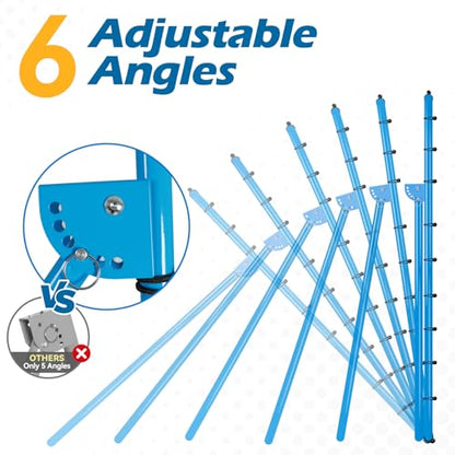 6 Adjustable AnglesVolleyball Rebounder Net 7x4 FT Bounce Back Trainer - color: Blue