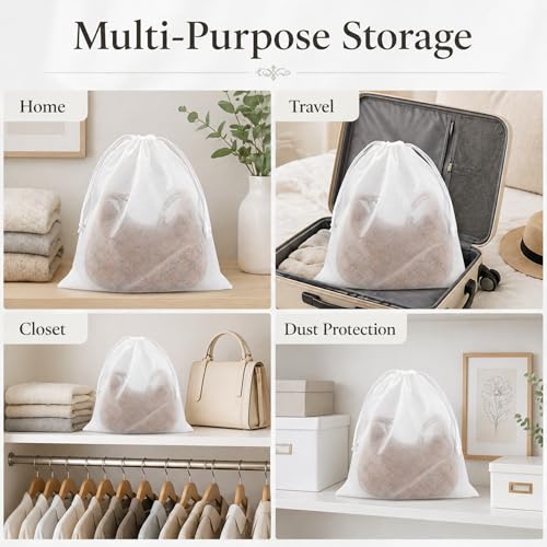 Berlune 100 Pcs Dust Bags for Handbags 19.7 in X 23.7 in Non Woven - size: 1 Count (Pack of 100)