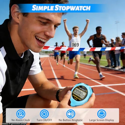 Stopwatch Sports Timer, Digital Stop-Watch - style: 1Lap Non-waterproof Blue