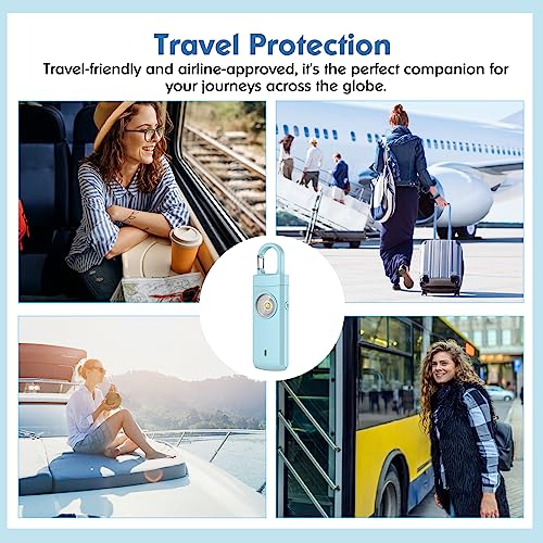 Rechargeable Personal Alarm for Women - 2 Pack Christmas Birthday Gifts for Women, Daughter, College Student, Teen Girl, Night Workers, Elders, Kids, Siren Alarm, USB Charging, Aqua&Pink - color: Aqua&Pink