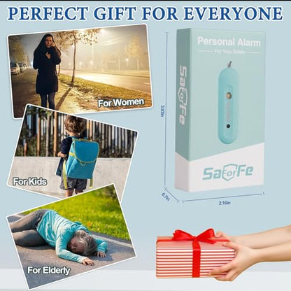Personal Safety Alarm - Waterproof Rechargeable Security Alarm - 140dB Extra Loud Siren & Strobe Light - Self Defense Keychain - Gift for Women, Teenagers, College Girls, Seniors(Aqua+Black) - color: Black+Aqua