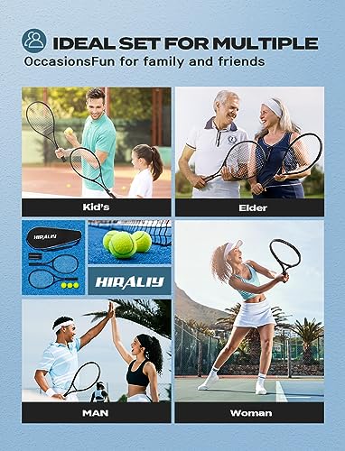 HIRALIY 27-Inch Tennis Racket for Adults with Ball and Carry Bag - color: Black