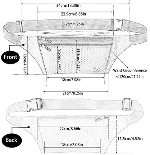 Naoki Outdoor Sports Running & Jogging & Travel Waterproof Utralthin Waist Pack/Bag Runner Belt - color: Navy