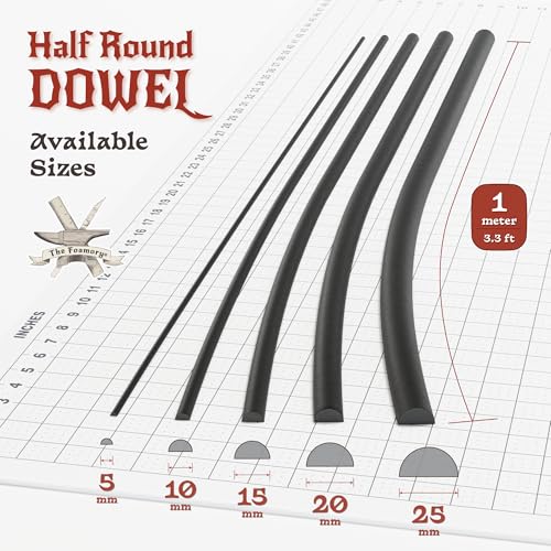 The Foamory Black EVA Foam Dowel - Half Round 5mm x 1M Length Craft Stick - color: 1 Pack: 1M Length - 05mm Thickness, size: Black - Half Round Dowel