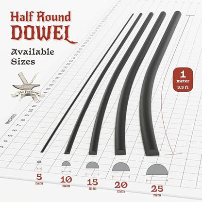 The Foamory Black EVA Foam Dowel - Half Round 5mm x 1M Length Craft Stick - color: 1 Pack: 1M Length - 05mm Thickness, size: Black - Half Round Dowel