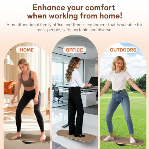 Balance Board- Gift for Adults & Kids,Wood Wobble Balance Trainer Board
