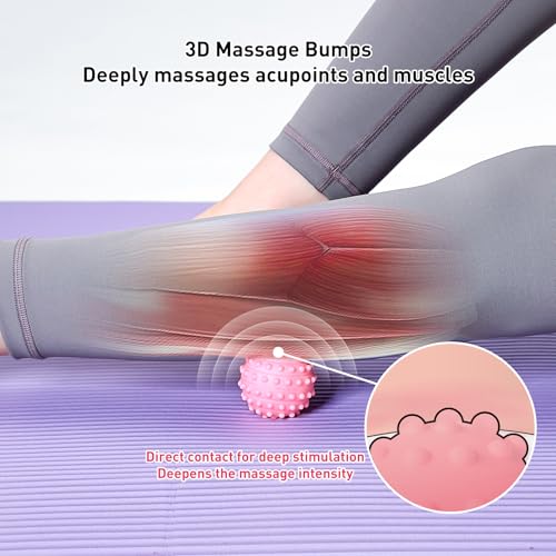 Spiky Massage Balls for Feet,4 Pcs 1.9'' Hard Lacrosse Ball Deep Tissue Recovery Tool,Trigger Point Ball for Myofascial Release & Trigger Point Therapy (Pink) - color: Pink