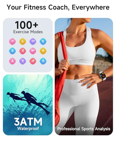 Woneligo Smart Watch for Women, Answer/Make Calls, Alexa Built-in, 1.85" Touch Screen Fitness Tracker for Android & iPhone, Heart Rate/Sleep/SpO2 Monitor Smartwatch, Waterproof (White) - color: White