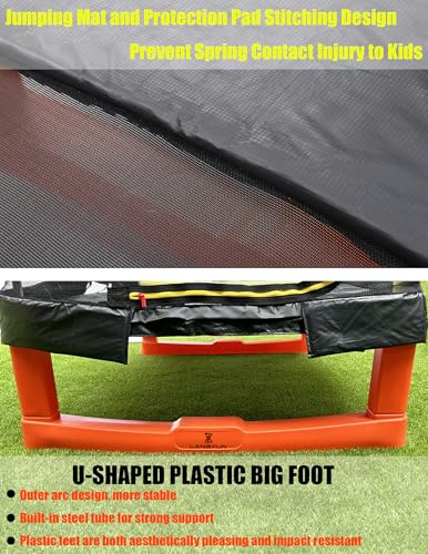 LANGXUN 6.5Ft 7-in-1 Rectangle Trampoline for Kids Age 1-10
