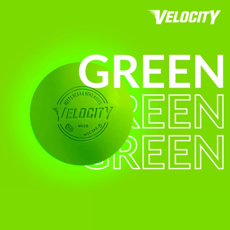 Velocity Lacrosse Balls - 1, 2, 3, 6, 12, 18, 24, 36, 60 and 120 Packs - for Practice, Official NFHS and College Approved Size - color: Lime Green, size: 120 Balls, style: Practice Ball