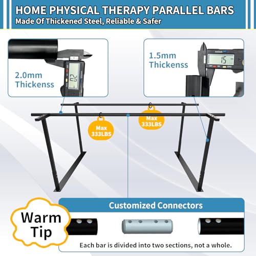 6FT Adjustable Parallel Bars for Physical Therapy Home Walking Rehab - size: 6FT