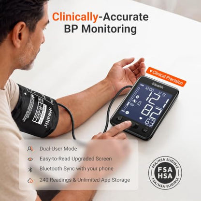 iHealth Accu Bluetooth Upper Arm Blood Pressure Monitor with Large Cuff - color: Black