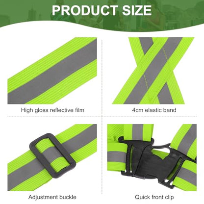 PATIKIL Reflective Safety Vest, Hi-Vis Safety Vests, Adjustable High Visibility Reflective Strips for Outdoor Jogging - color: Fluorescent Green